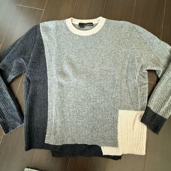 360 Sweater Striped Cashmere Sweater - Gray, Brown, and Black - Picture 4 of 8